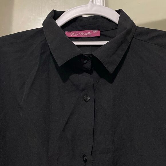 Polo Bonetta long sleeve black button down formal collared shirt size XXL-3XL - Picture 6 of 9